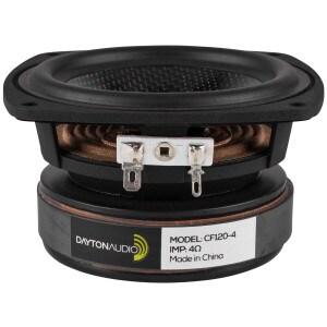 Dayton Audio CF120-4 4-1/2" Woven Carbon Fiber Midwoofer 4 Ohms
